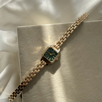 Gold vintage model kol saati (yeşil kadran)