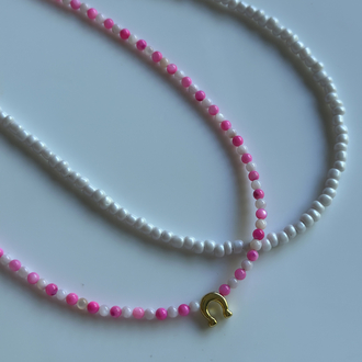 İkili pembe kolye