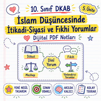 10. Sınıf DKAB 5. Ünite - İtikadi-Siyasi ve Fıkhi Yorumlar