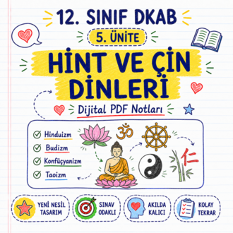 12. Sınıf DKAB 5. Ünite - Hint ve Çin Dinleri