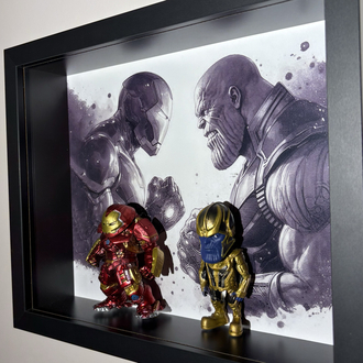 Iron Man - Thanos 3D Tasarım Çerçeve