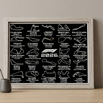 Formula 2026 Calendar 3D Çerçeve