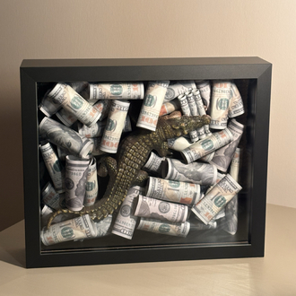 Golden Croc Derinlikli 3D Tasarım Çerçeve – Özel Konsept Dekor