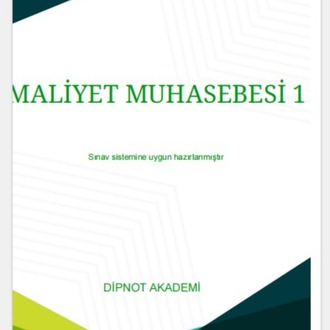MALİYET MUHASEBESİ 1