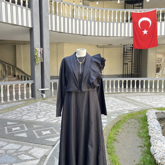 Denim Ceket Jile Tesettür Uyumlu İkili Takım Elbise