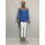 ZOİ mavi omuz dantelli bluz