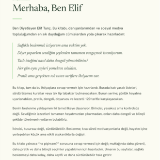 Dengeli Mutfak E-Kitabı | Diyetisyen Elif Tunç - 120 Sağlıklı ve Lezzetli Tarif