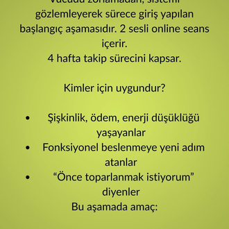 1 AYLIK FONKSİYONEL BAŞLANGIÇ PROGRAMI