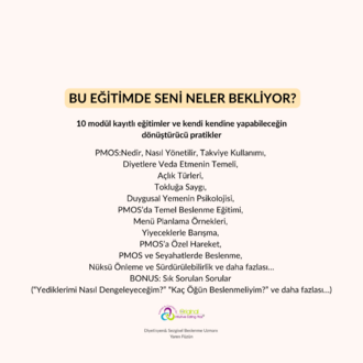 PMOS&Yeme Davranışı Dijital Eğitim