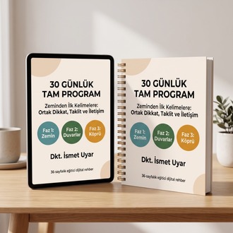 30 Günlük Tam Program | Zeminden İlk Kelimelere Evde İletişim & Konuşma Rehberi (Dijital PDF)
