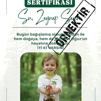 FİDAN BAĞIŞ SERTİFİKASI 