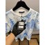 LVU - Tshirt - Printed Cotton - Beyaz Mavi 