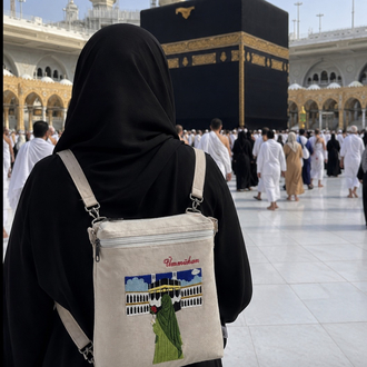 Kabe desenli umre çantası