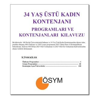 34 Yaş Üstü Kadın Kontenjanı Kılavuzu