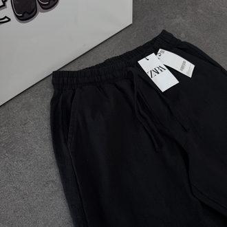 Zara Ham Keten Pantolon | Siyah
