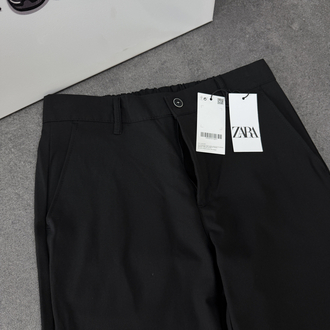 Zara Baggy Fit Pilesiz Kumaş Pantolon | Siyah
