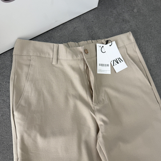 Zara Baggy Fit Pilesiz Kumaş Pantolon | Bej