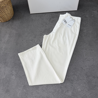 Zara Baggy Fit Pilesiz Kumaş Pantolon | Fildişi 