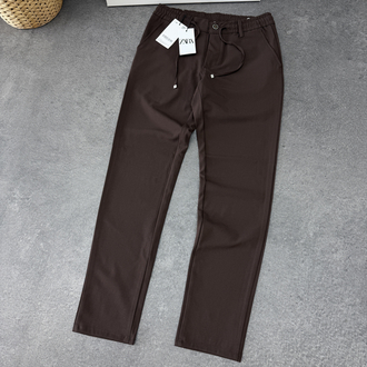 Zara Boyfriend Pantolon | Oversize Gömlek Kombin (Koyu Kahve/Beyaz)