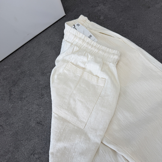 Zara Ham Keten Pantolon | Krem