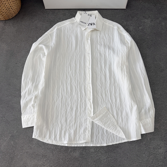 Zara Oversize Tencel Dokulu Gömlek | Beyaz