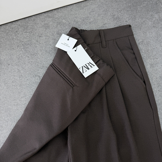 Zara Baggy Fit Kumaş Pantolon | Kahverengi