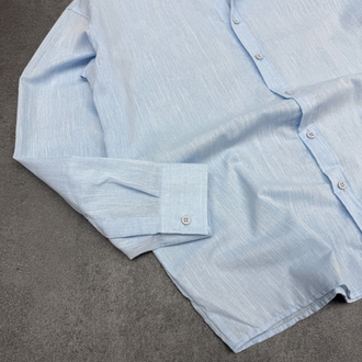 Zara Ham Keten Relax Fit Gömlek | Bebe Mavi  [JSFR]