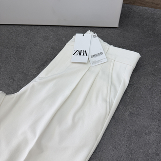 Zara Baggy Fit Kumaş Pantolon | Fildişi