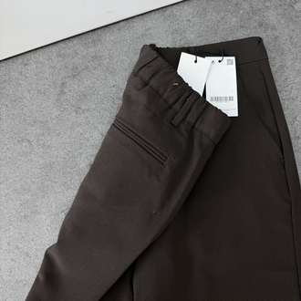 Zara Baggy Fit Pilesiz Kumaş Pantolon | Kahverengi 