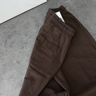 Zara Ham Keten Pantolon | Acı Kahve