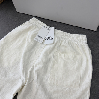 Zara Ham Keten Şort | Beyaz