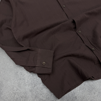 Zara Ham Keten Relax Fit Gömlek | Acı Kahverengi  [JSFR]