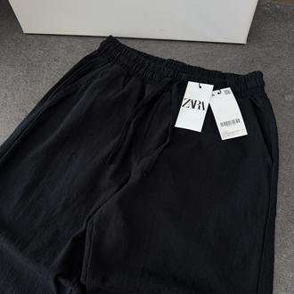 Zara Ham Keten Pantolon | Siyah