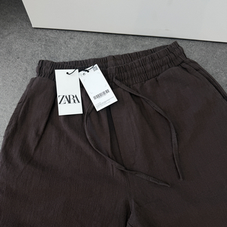 Zara Ham Keten Şort | Acı Kahve