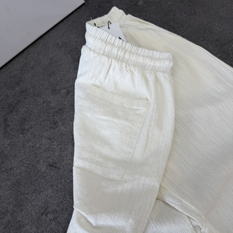 Zara Ham Keten Pantolon | Beyaz