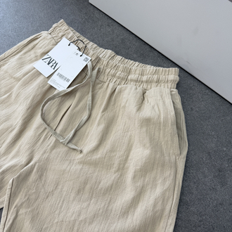 Zara Ham Keten Şort | Bej