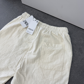 Zara Ham Keten Şort | Krem