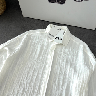 Zara Boyfriend Pantolon | Oversize Gömlek Kombin (Koyu Kahve/Beyaz)
