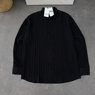 Zara Baggy Pantolon | Oversize Gömlek Kombin (Siyah/Fildişi)