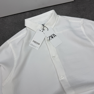 Zara Premium Soft Dokulu Gömlek | Beyaz