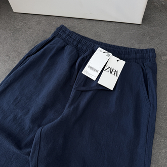 Zara Ham Keten Pantolon | Lacivert