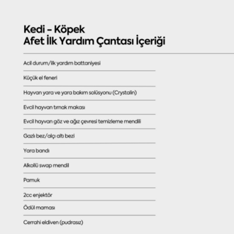 Kedi - Köpek | Afet ve İlk Yardım Çantası