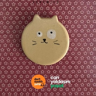 El yapımı seramik kedi broş-7