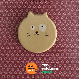 El yapımı seramik kedi broş-3