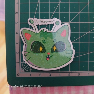 Uzaylı Kedi Holo Sticker