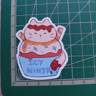 Dondurma Ninja Kedi Sticker