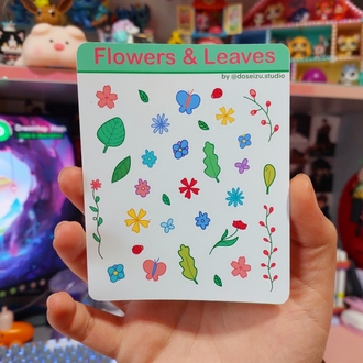 Flowers & Leaves Mini Sticker Seti