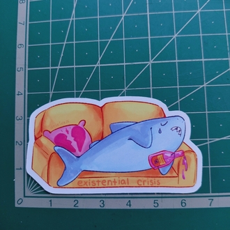 Depressed shark sticker
