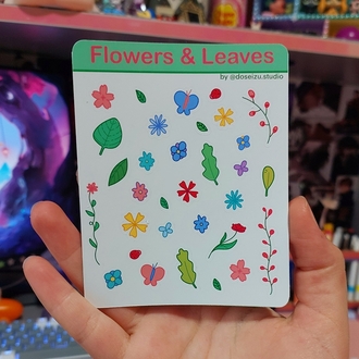 Flowers & Leaves Mini Sticker Seti
