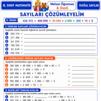 Dosti’nin Matematik Macerası | 4. Sınıf Matematik Fasikül 1 | Doğal Sayılar | Dijital PDF